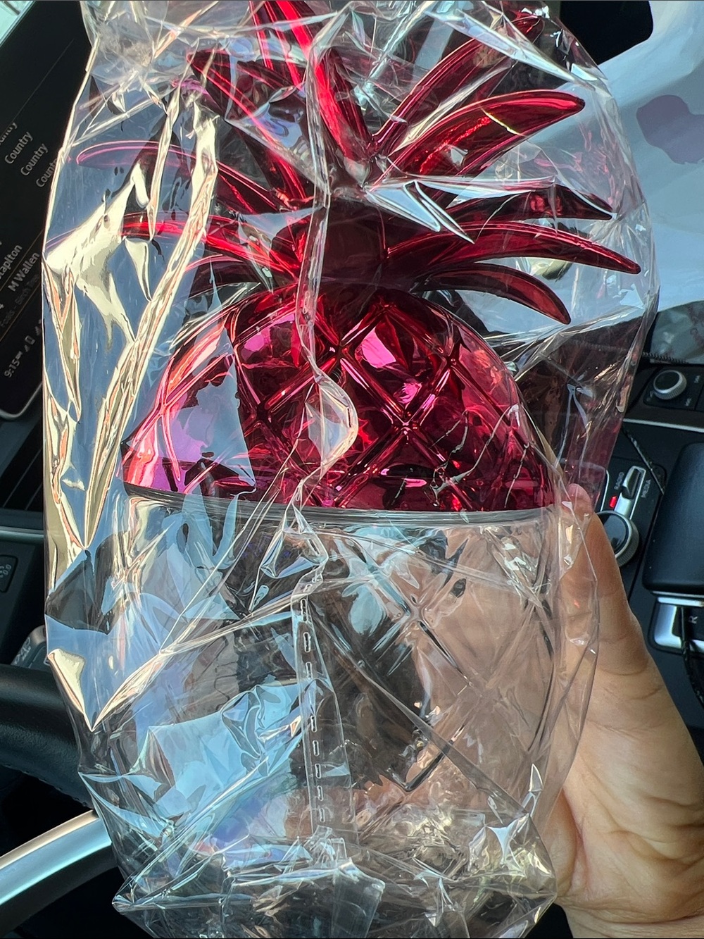 NEW! LIMITED EDITION Dunkin Donuts Pineapple Pink Metallic Cup and Straw - Picture 2 of 3